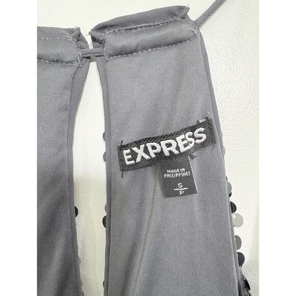 Express Sequined Mini Dress in Silver Small Small - Picture 4 of 5